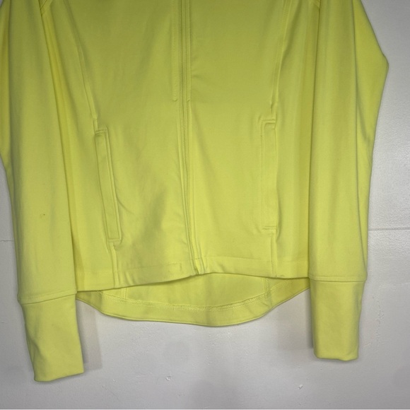 Lou & Grey Long Sleeve Zip Up Women’s Small Neon Yellow Spandex Athletic Sweater - Picture 2 of 15